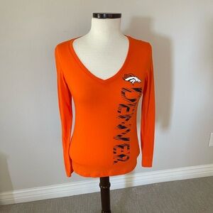Orange V-Neck Long Sleeve Top